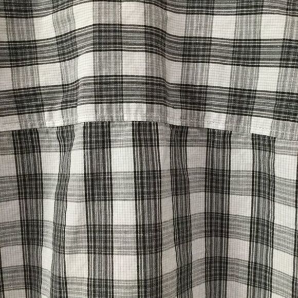 Perry Ellis Black Gray White Check Button Front Shirt L NWOT - Picture 5 of 9